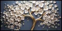 Vintage Gold Tree with white Flower: Wall Paintings by Creative Decor