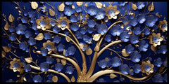 Tree with Ruby Blue Leaf: Wall Paintings by Creative Decor