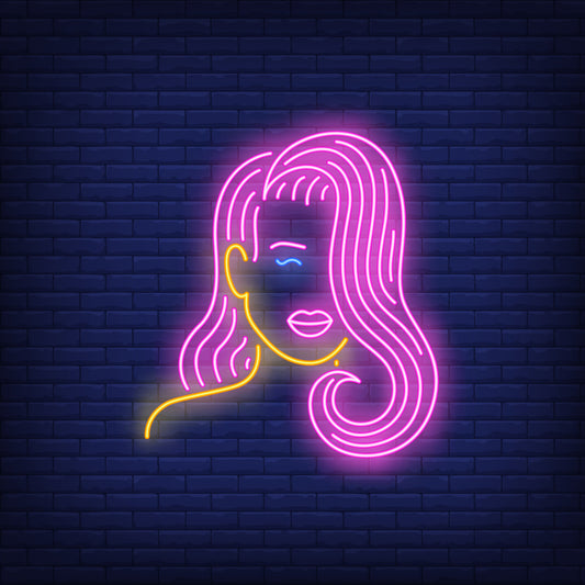 Neon Light Stylish Girl Wall Decor – Vibrant LED Artwork for Modern Spaces