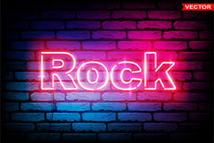 Neon Light Rock Sign in Vibrant Red Color – Modern Wall Decor.