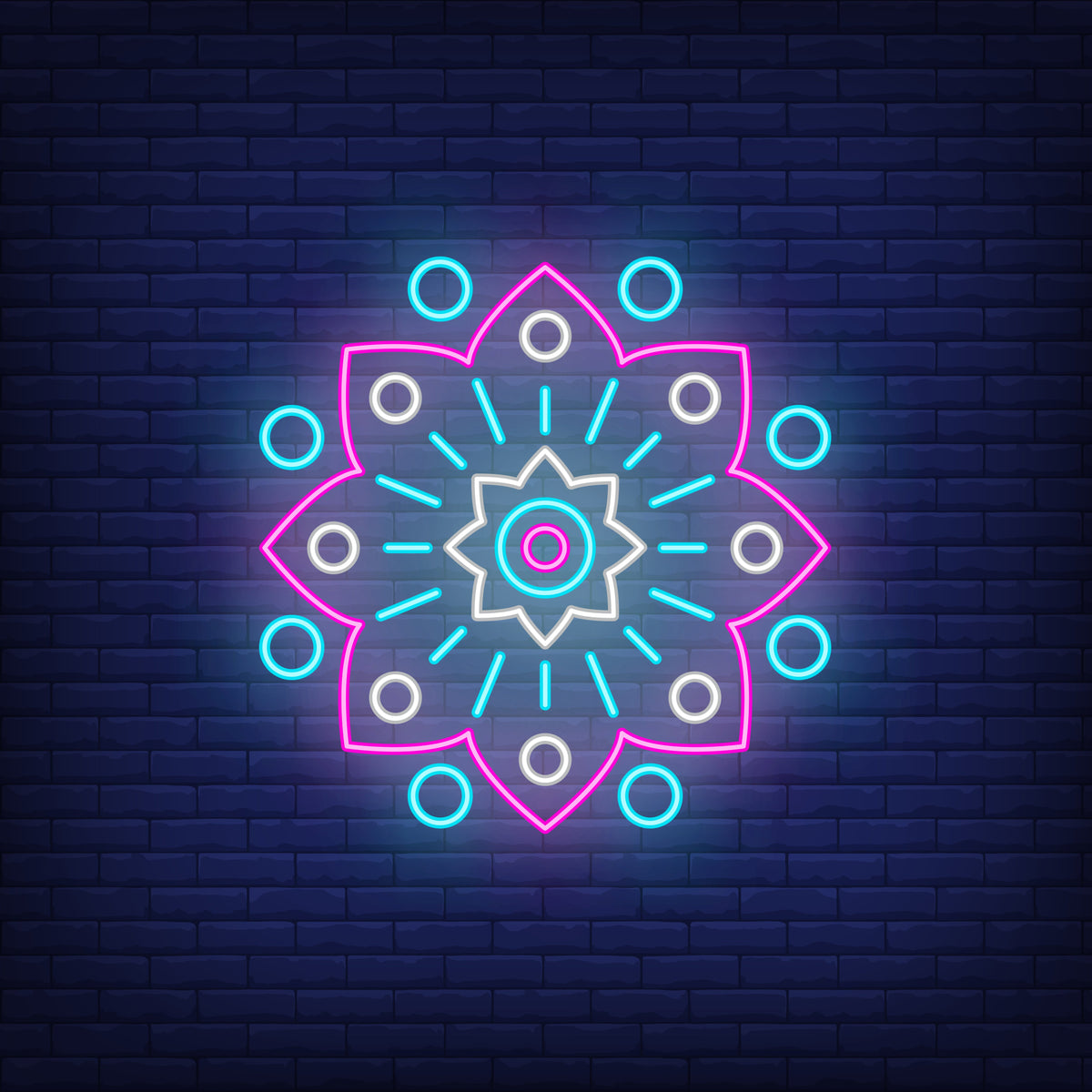 Neon Light Rangoli - Vibrant LED Decorative Lights for Festive Celebrations