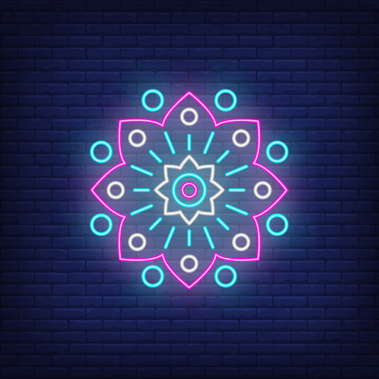 Neon Light Rangoli - Vibrant LED Decorative Lights for Festive Celebrations