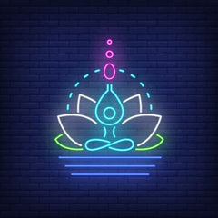 "Neon Lights Meditation with Chakra - Illuminated Healing and Relaxation"