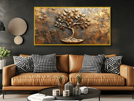 Old Vintage Gold Tree for Wealth: Wall Paintings by Creative Decor