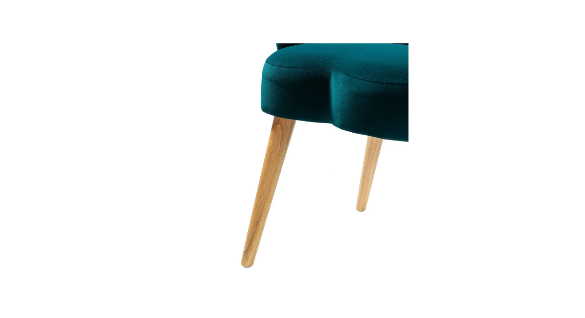 CreativeDecore Velvet Rae Accent Chair/Lounge Chair for  Living Room, Bedroom, Armchair Sofa Chair with natural finish wooden legs