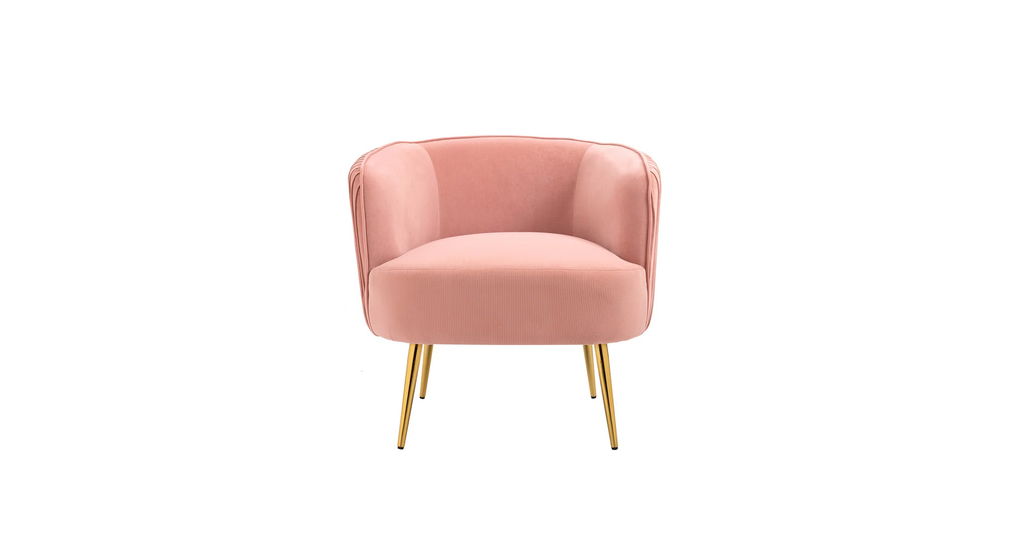 CreativeDecore Velvet Leiser Accent Chair/Lounge Chair for  Living Room, Bedroom, Armchair Sofa Chair with Gold Legs.