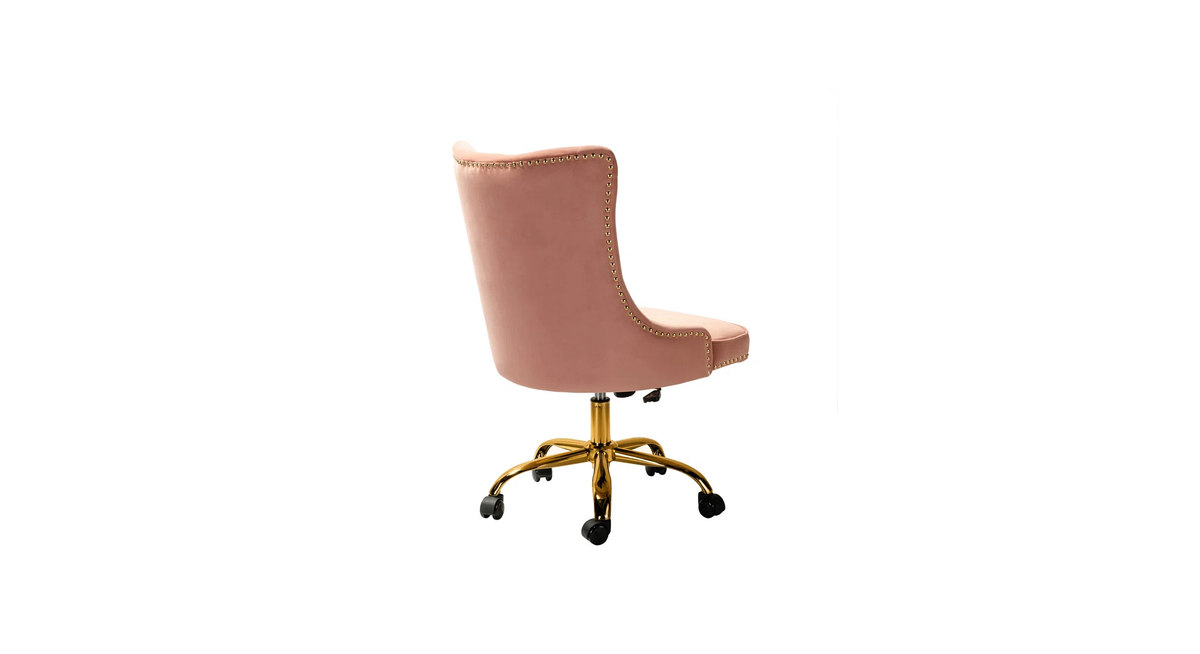 CreativeDecore Velvet Swen task chair /study chair /office chair   for  study  Room, office  , swivel Armchair  with Gold base