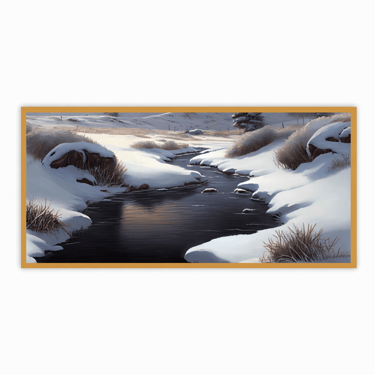 "Ice Landscape Photography Print - Frozen Nature Scene with Glaciers and Snow-Covered Mountains"