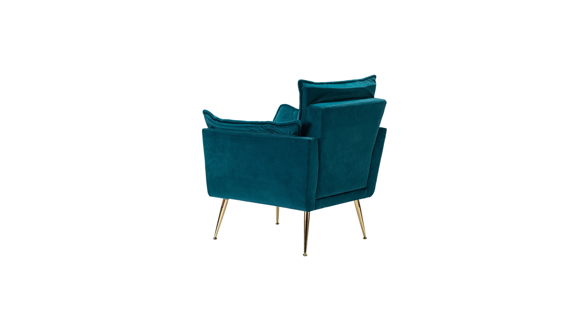 CreativeDecore Velvet fyn Accent Chair/Lounge Chair for  Living Room, Bedroom, Armchair Sofa Chair with Gold Legs.