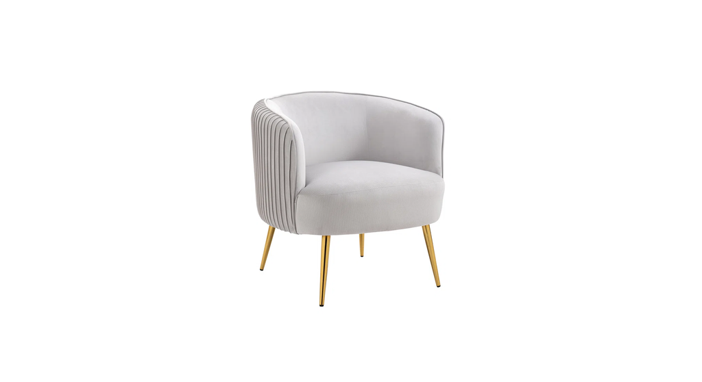 CreativeDecore Velvet Leiser Accent Chair/Lounge Chair for  Living Room, Bedroom, Armchair Sofa Chair with Gold Legs.