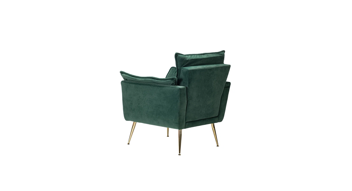 CreativeDecore Velvet fyn Accent Chair/Lounge Chair for  Living Room, Bedroom, Armchair Sofa Chair with Gold Legs.