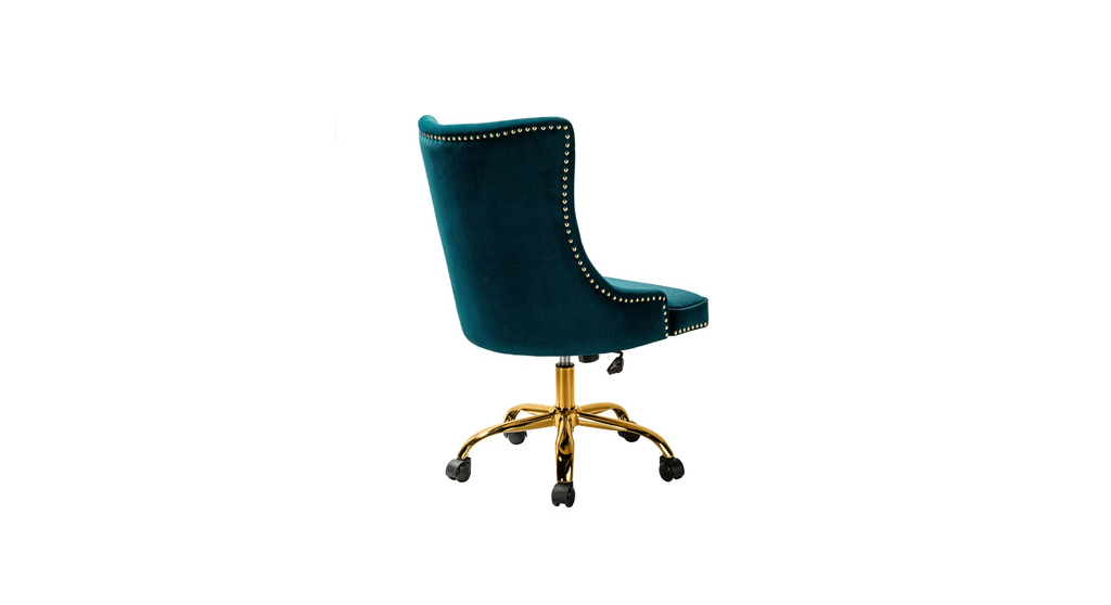 CreativeDecore Velvet Swen task chair /study chair /office chair   for  study  Room, office  , swivel Armchair  with Gold base
