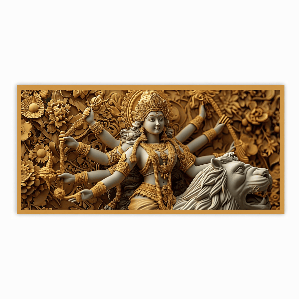 Durga Devi With lion: Wall Paintings by Creative Decor