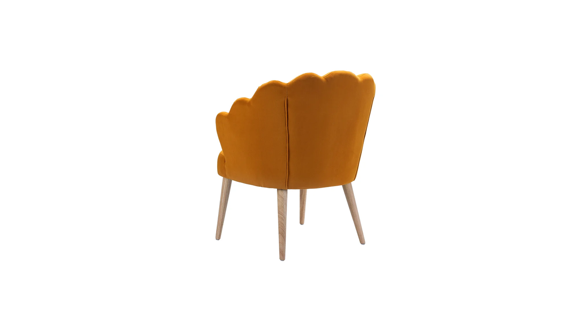 CreativeDecore Velvet Rae Accent Chair/Lounge Chair for  Living Room, Bedroom, Armchair Sofa Chair with natural finish wooden legs
