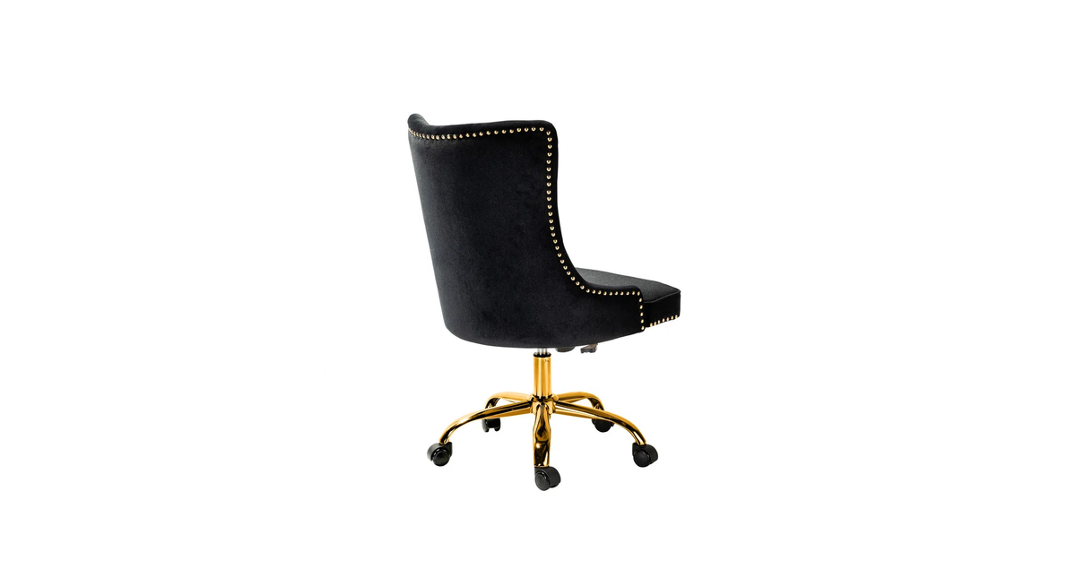 CreativeDecore Velvet Swen task chair /study chair /office chair   for  study  Room, office  , swivel Armchair  with Gold base