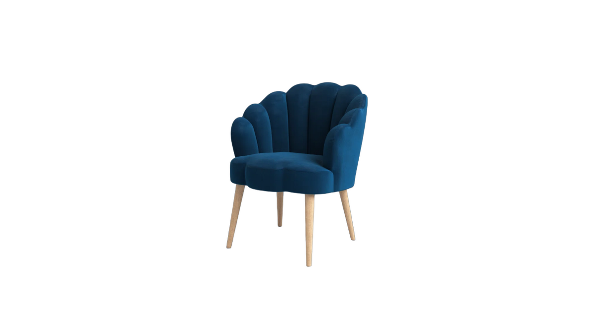 CreativeDecore Velvet Rae Accent Chair/Lounge Chair for  Living Room, Bedroom, Armchair Sofa Chair with natural finish wooden legs