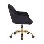 CreativeDecore Black Auroratask Swivel Office Chair with Gold Base | Study & Work Armchair for Home and Office