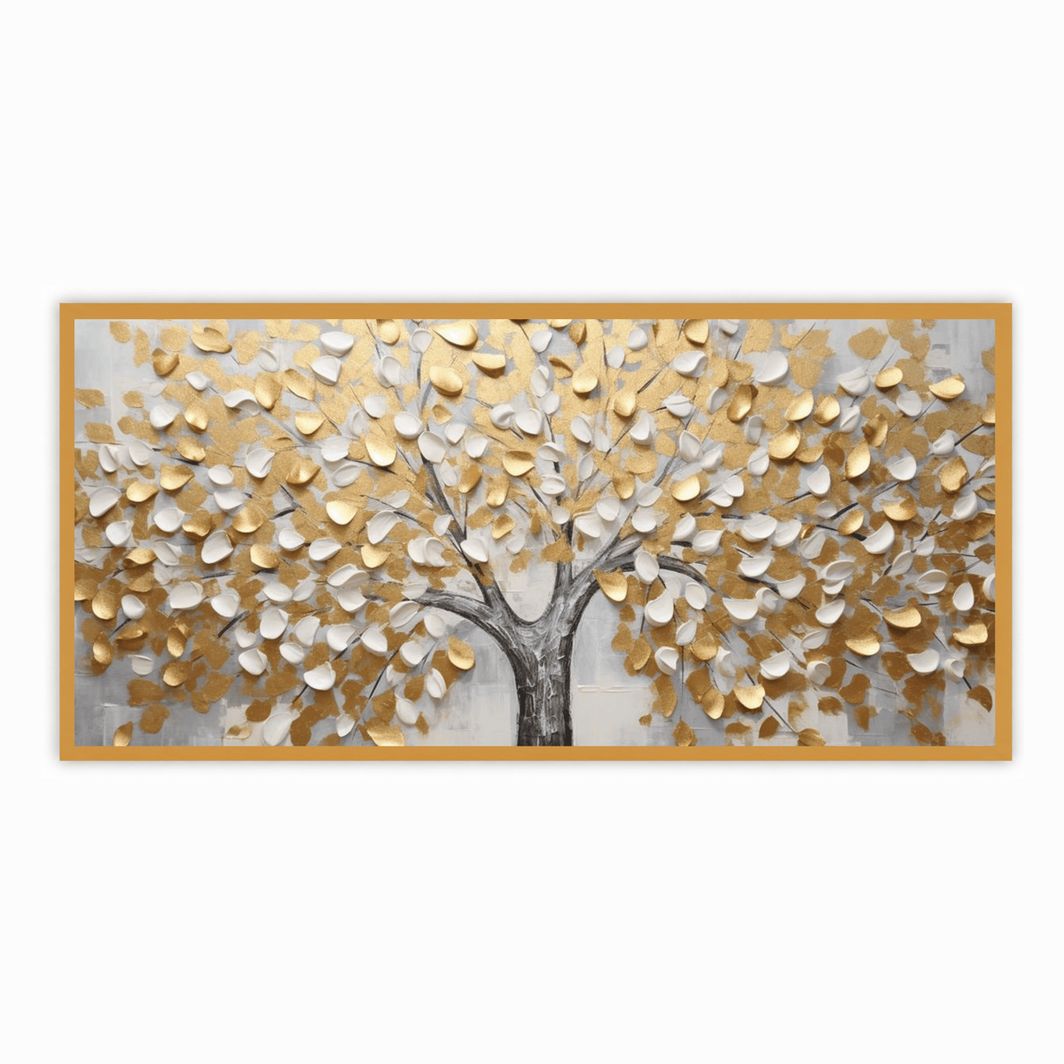 Tree With White & gold Leaf: Wall Paintings by Creative Decor