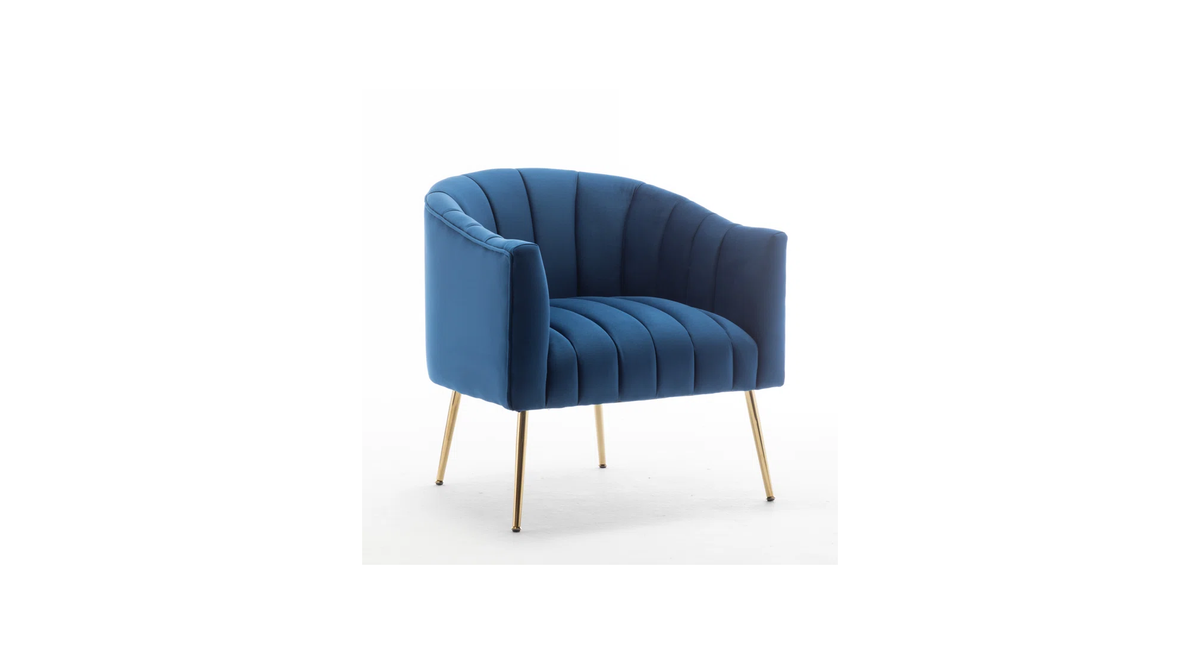 CreativeDecore Velvet Jella  Accent Chair/Lounge Chair for  Living Room, Bedroom, Armchair Sofa Chair with Gold Legs.