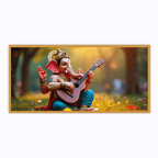 Four Arms Ganesh Ji Playing Guitar Statue - Unique Artistic Decor
