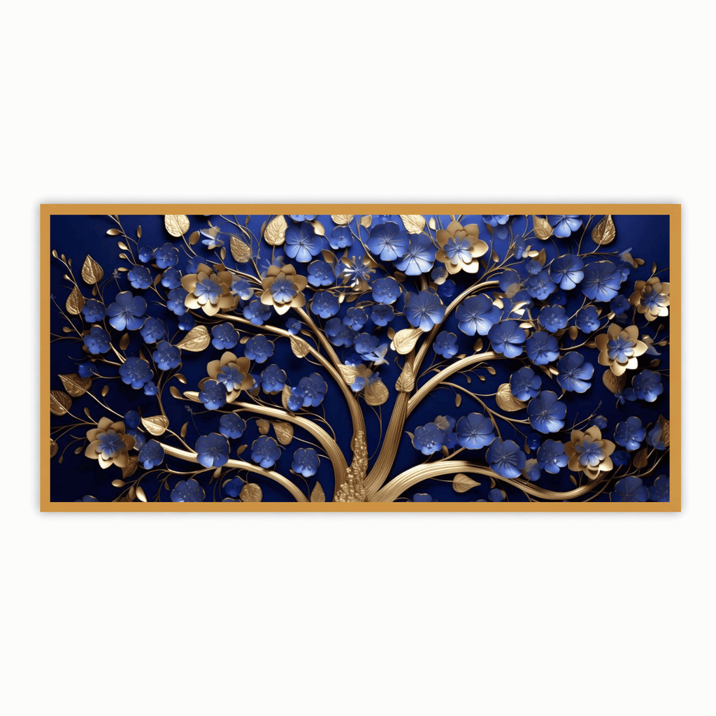 Tree with Ruby Blue Leaf: Wall Paintings by Creative Decor