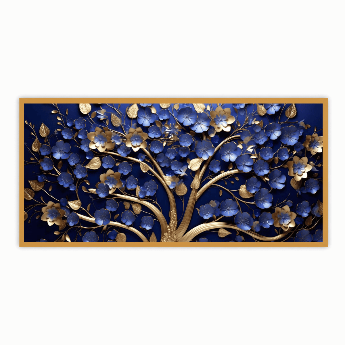 Tree with Ruby Blue Leaf: Wall Paintings by Creative Decor