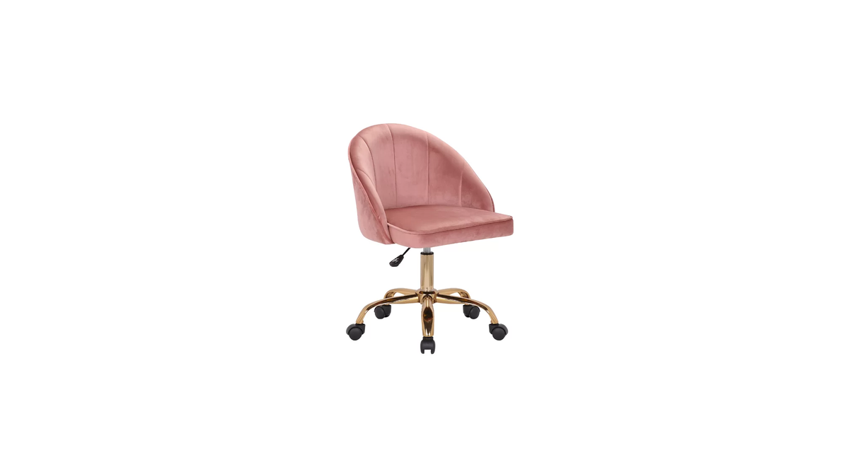 CreativeDecore Velvet Hindmen  task chair /study chair /office chair   for  study  Room, office  , swivel Armchair  with Gold base