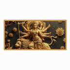 Divine Many-Hand Mata Rani Statue Sitting on Lion – Goddess Durga Idol for Worship.