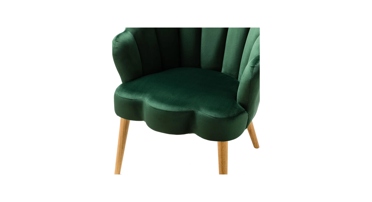 CreativeDecore Velvet Rae Accent Chair/Lounge Chair for  Living Room, Bedroom, Armchair Sofa Chair with natural finish wooden legs