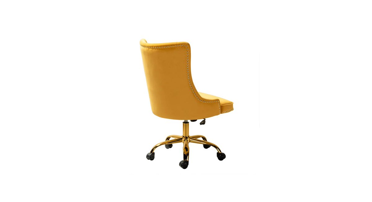 CreativeDecore Velvet Swen task chair /study chair /office chair   for  study  Room, office  , swivel Armchair  with Gold base