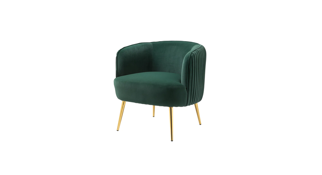 CreativeDecore Velvet Leiser Accent Chair/Lounge Chair for  Living Room, Bedroom, Armchair Sofa Chair with Gold Legs.