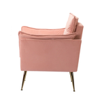 CreativeDecore Velvet fyn Accent Chair/Lounge Chair for  Living Room, Bedroom, Armchair Sofa Chair with Gold Legs.