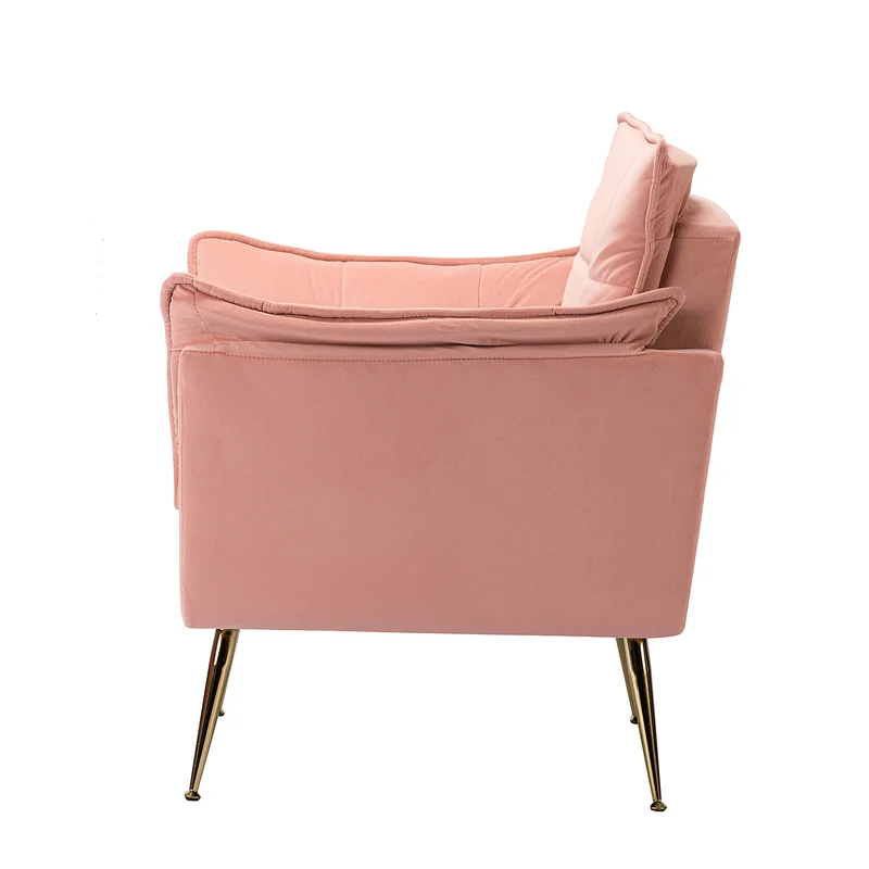 CreativeDecore Velvet fyn Accent Chair/Lounge Chair for  Living Room, Bedroom, Armchair Sofa Chair with Gold Legs.