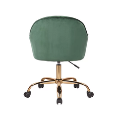 Comfy Doe Buck Green Auroratask Chair | Study, Office Swivel Chair with Gold Base & Armrests