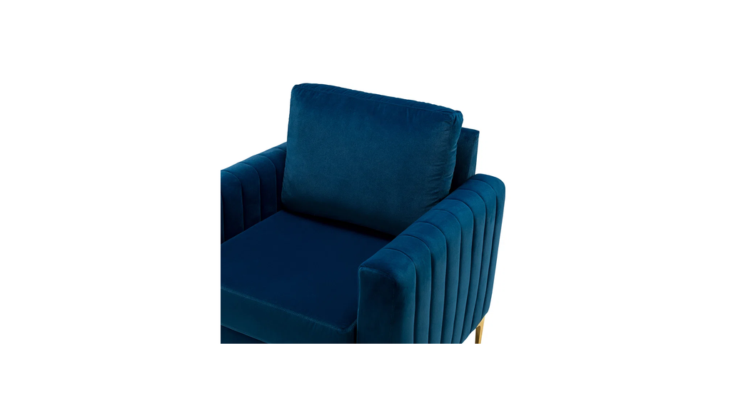 CreativeDecore Velvet Rafeal  Accent Chair/Lounge Chair for  Living Room, Bedroom, Armchair Sofa Chair with Gold Legs.