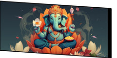 Ganesh Ji Sitting on Lotus Flower Idol - Divine Home Decor & Gift