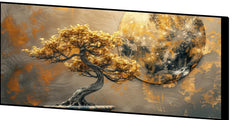 Golden tree with Abstract design: Wall Paintings by Creative Decor