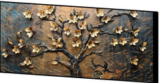 Tree With Golden Leaf: Wall Paintings by Creative Decor