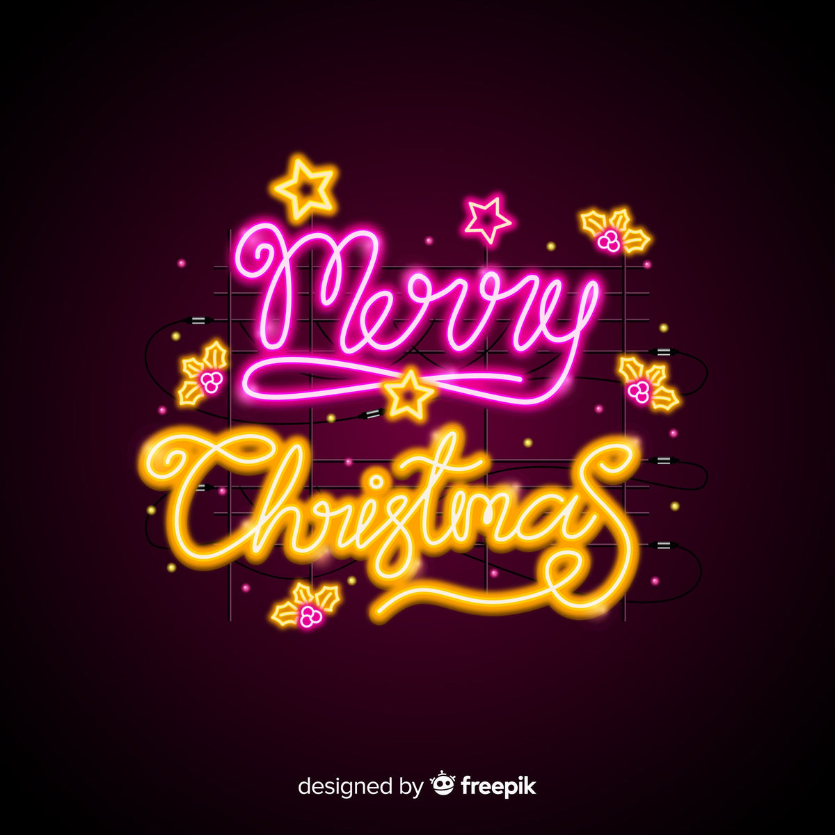 "Yellow Neon Lights with Star and Flower Design for Christmas and Marry Occasion"