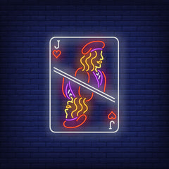 "Neon Lights Jack Play Card Wall Decor – Vibrant LED Art for Game Rooms"