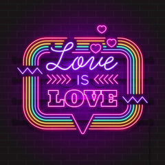 "Love is Life Neon Lights - Multi-Color LED Wall Art"