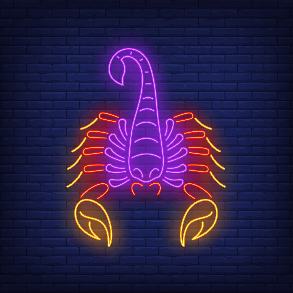 : Neon Light Scorpio Zodiac Sign Wall Decor