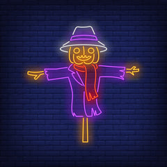 Neon Light Pumpkin Man - Spooky Halloween LED Decor