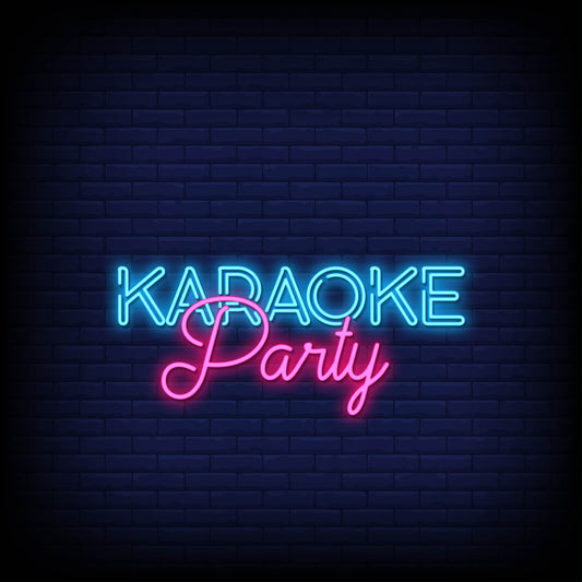 Neon Lights Karaoke Party in Purple and Blue Color