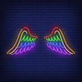 "Colorful Neon Light Wings - Vibrant LED LED Wall Art for Bedroom, Party, and Home Decor"