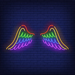 "Colorful Neon Light Wings - Vibrant LED LED Wall Art for Bedroom, Party, and Home Decor"