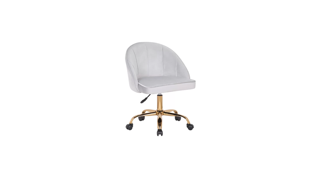 CreativeDecore Velvet Hindmen  task chair /study chair /office chair   for  study  Room, office  , swivel Armchair  with Gold base
