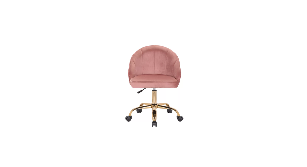 CreativeDecore Velvet Hindmen  task chair /study chair /office chair   for  study  Room, office  , swivel Armchair  with Gold base