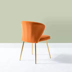CreativeDecore Velvet Chimene   Accent Chair/dining chair/café chair  for  Living Room, dining room ,restaurant  Armchair  with Gold Legs.