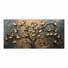 Tree With Golden Leaf: Wall Paintings by Creative Decor